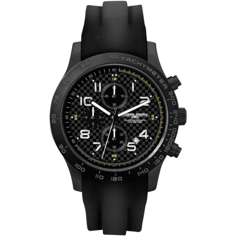Jorg Ruber Jorg Gray JG2000-13 Black Chronograph Watch Rubber – Sportique