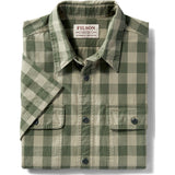 Filson Lightweight Short Sleeve Kitsap Work Shirt | Olive/Khaki Checkered 20002811 M