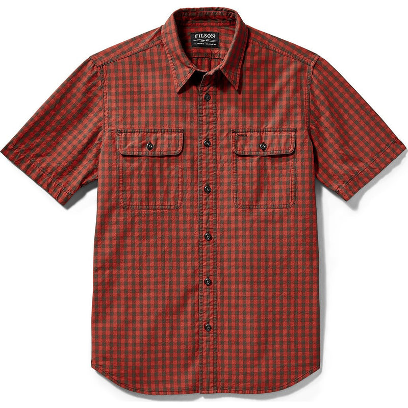 Filson Lightweight Short Sleeve Kitsap Work Shirt | Red/Gray Checkered 20002811 M