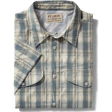 Filson Twin Lakes Short Sleeve Sport Shirt | Blue/White Moss Plaid 20008230 M