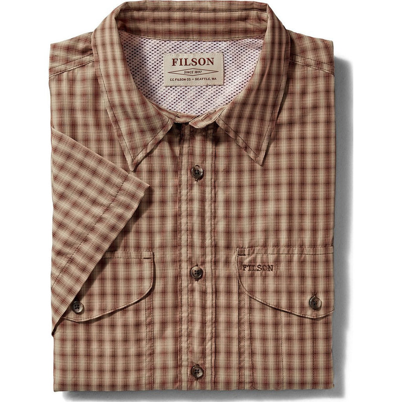 Filson Twin Lakes Short Sleeve Sport Shirt | Brick/Tan Plaid 20009879 L