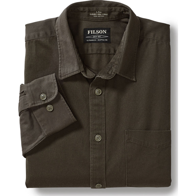 Filson 6.5 oz Chino Shirt | Wetland Brown- 20067690--M