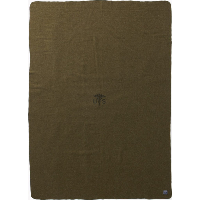 Faribault Foot Soldier Military Wool Blanket | Army Medic Green 2074 66" x 90"