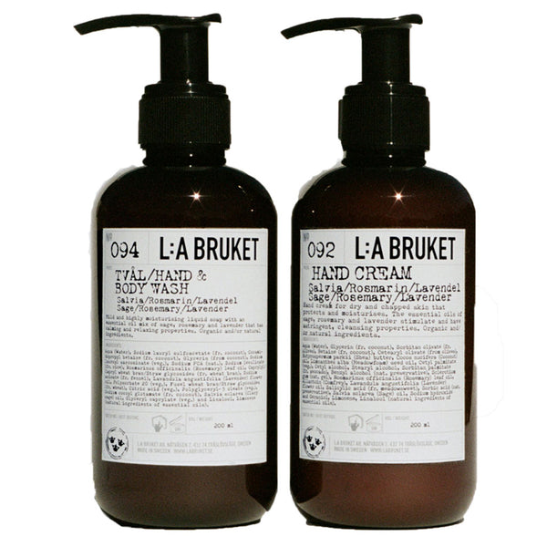 L:A Bruket No 207 Duo-kit Liquid Soap & Hand Cream | Sage/Rosemary/Lavender