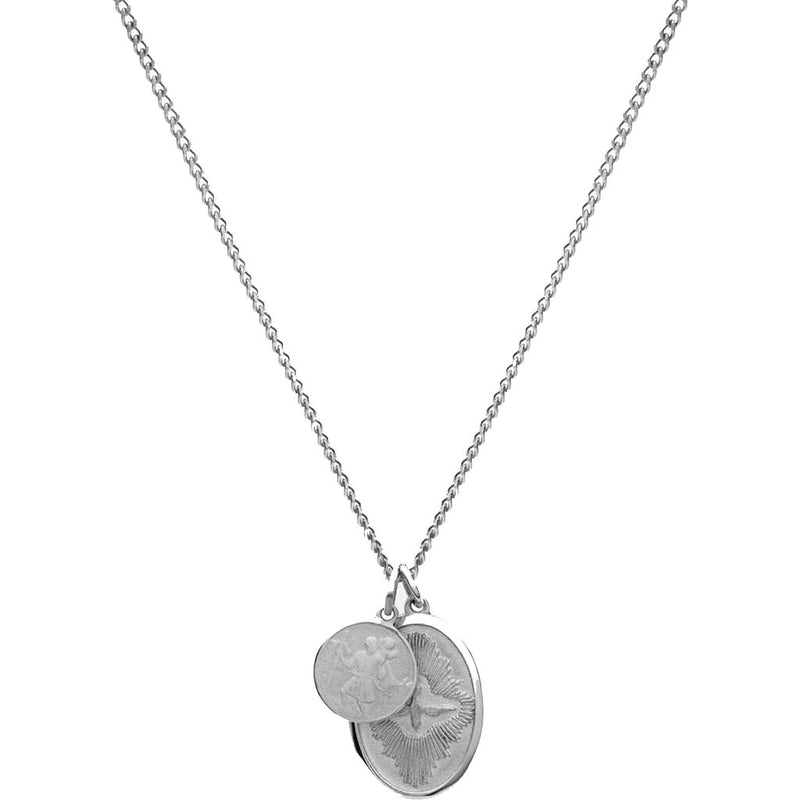 Miansai Mens Mini Dove Pendant Necklace, Sterling Silver | Polished Silver 24in