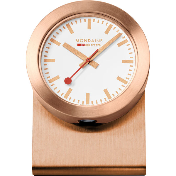 Mondaine Official Swiss Railways Magnet Clock 50mm | Aluminum Brushed/White Dial