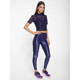 Koral Stella Open Mesh Crop Top - Evening Blue