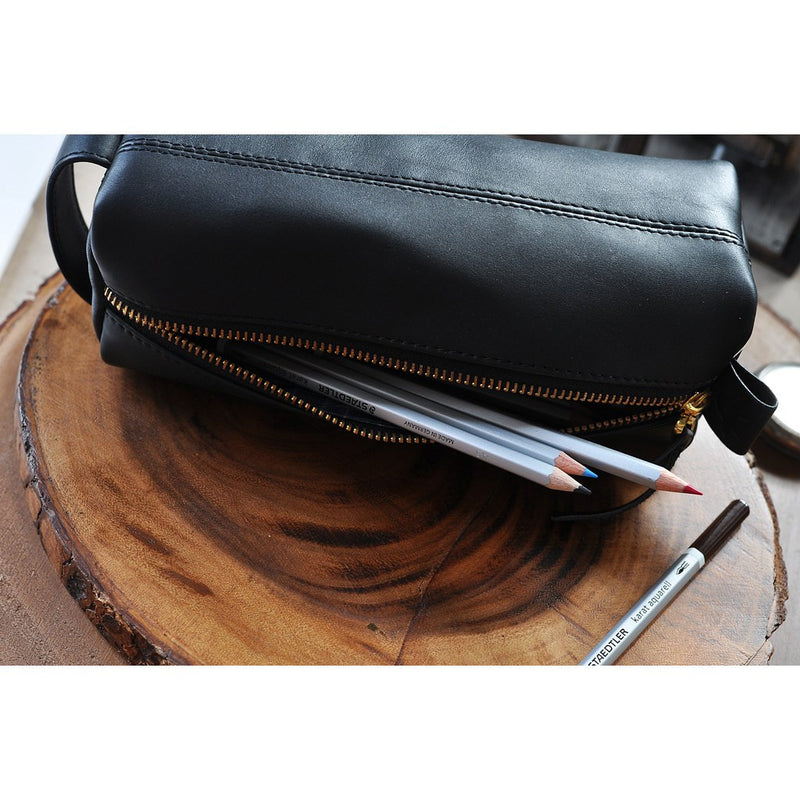 Kiko Leather Stationary Organizer | Black 213