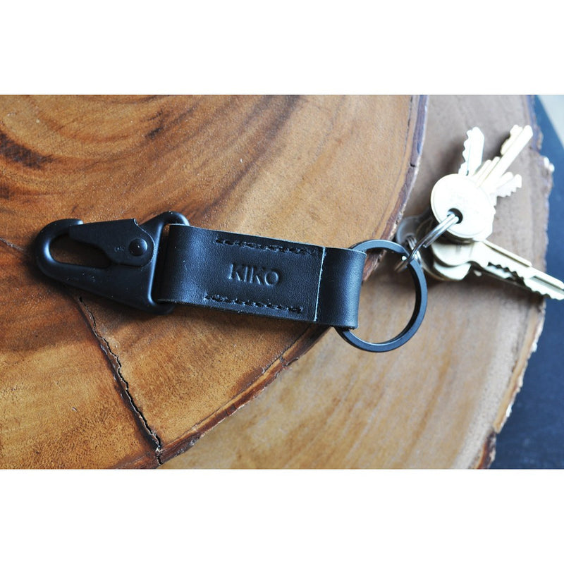 Kiko Leather Key Hook Fob | Black 216blk