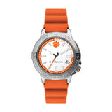 Columbia Collegiate Peak Patrol Clemson Tigers Men's Analog Watch | Orange Silicone Strap