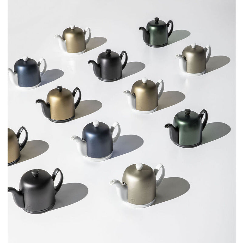 Degrenne Salam Mineral 6 Cups with Black Body Teapot | Bronze Aluminum Lid