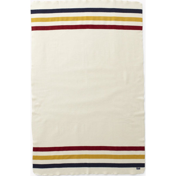Faribault Revival Stripe Wool Throw | Bone White 2234 50" x 72"