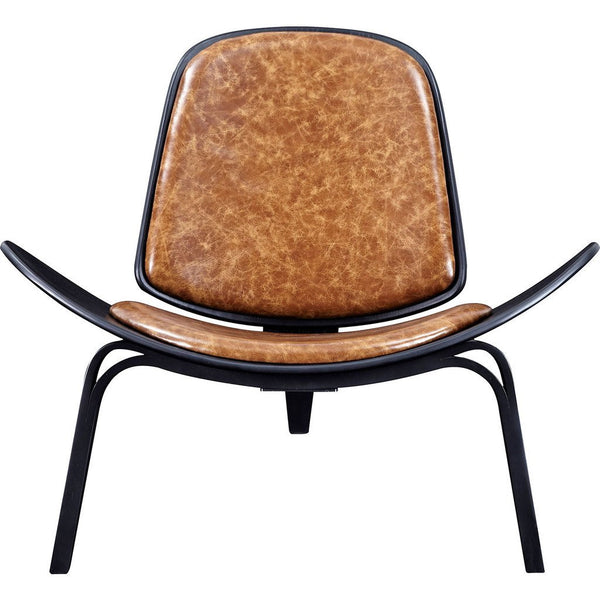 NyeKoncept Shell Chair | Black/Weathered Whiskey 224440-D