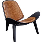 NyeKoncept Shell Chair | Black/Weathered Whiskey 224440-D