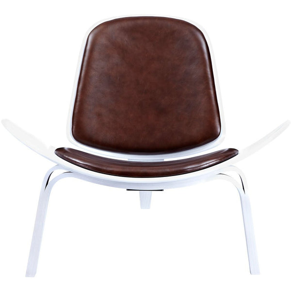 NyeKoncept Shell Chair | White/Aged Cognac 224441-A