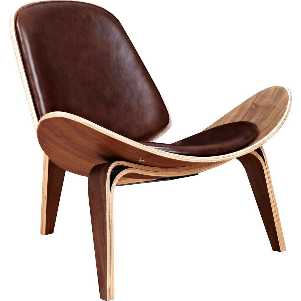 NyeKoncept Shell Chair Walnut/Aged Cognac – Sportique