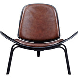 NyeKoncept Shell Chair | Black/Aged Cognac 224441-D