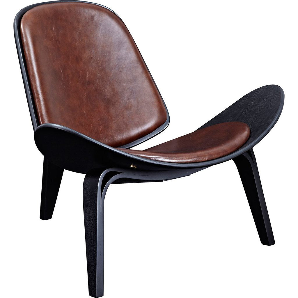 NyeKoncept Shell Chair Black/Aged Cognac – Sportique