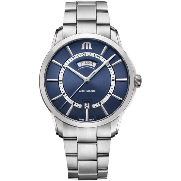 Maurice Lacroix PONTOS Day Date 41mm | Stainless Steel Case with Dark Blue Dial