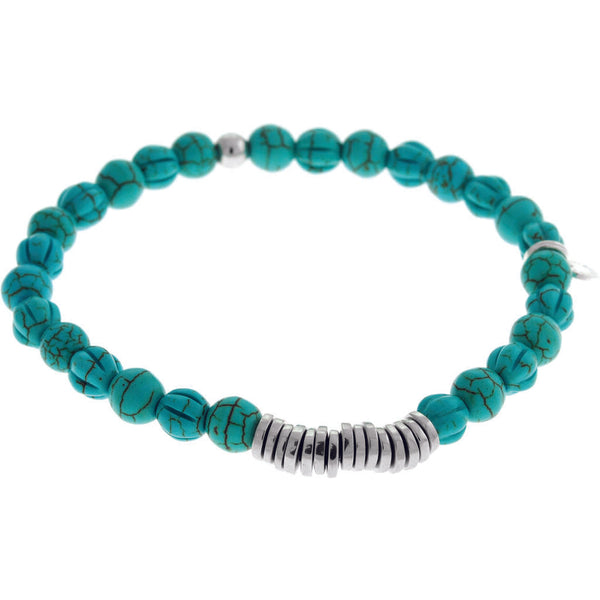 Tateossian Round Disc Bracelet | Turquoise/Silver