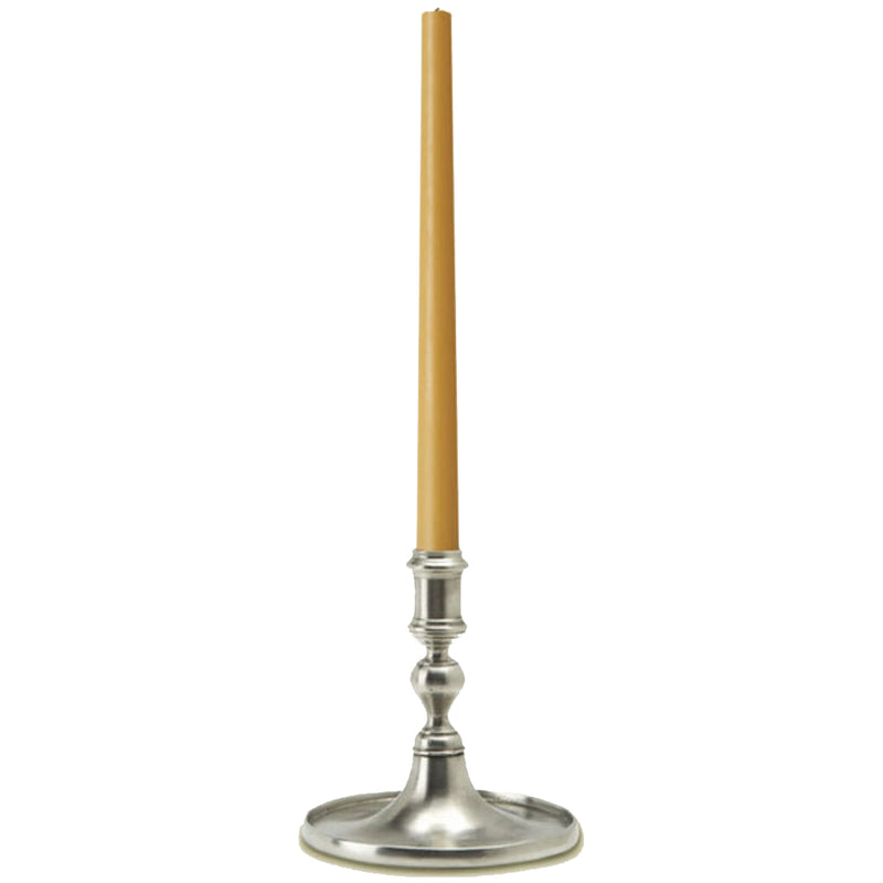 Match Round Based Candlestick with Rim | Pewter
