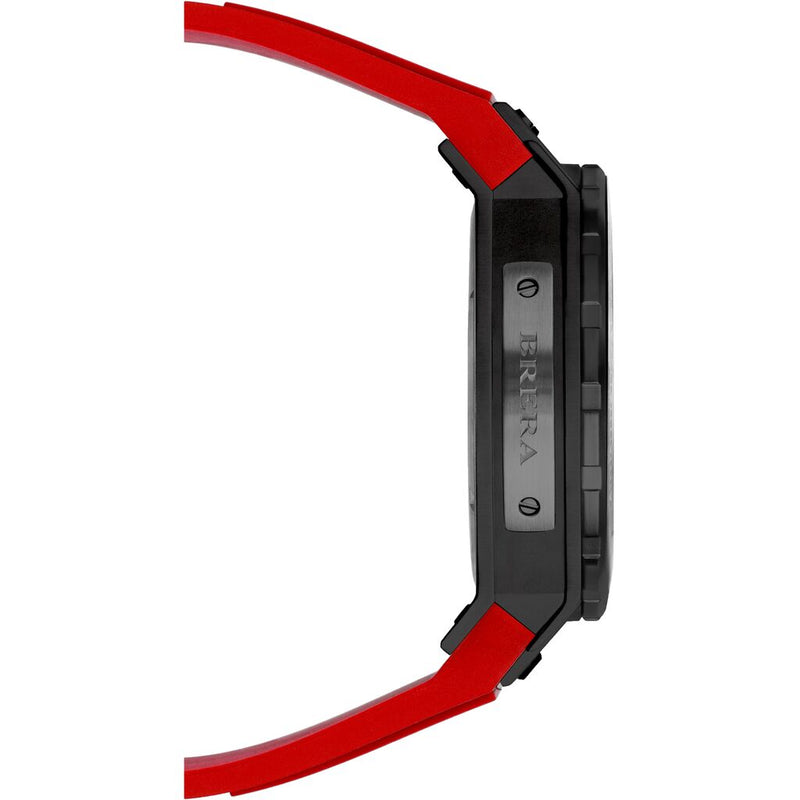 Brera Milano Granturismo Gt2 Chronograph Quartz Watch | Stainless Steel/IP Black/Red Strap