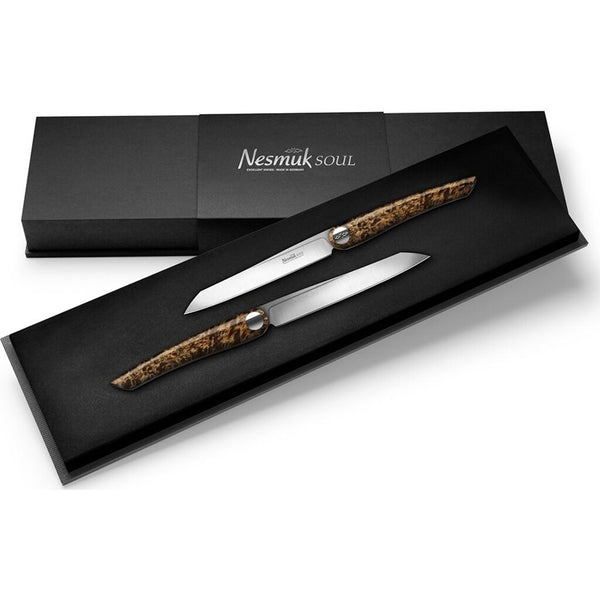 Nesmuk Soul Steak Knife Set | Karelian Birch Burl