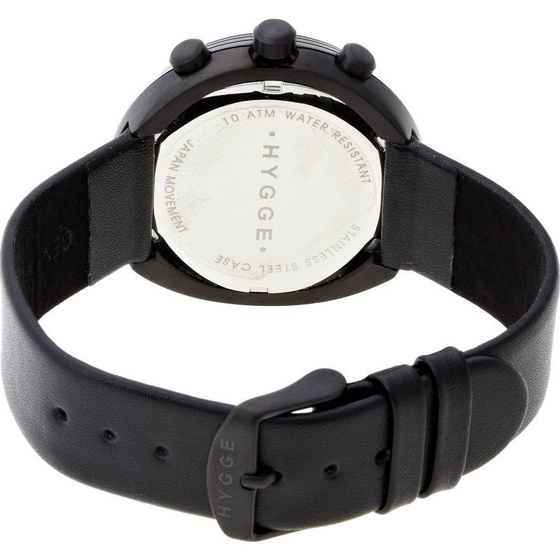 Hygge 2312 Series Chronograph Black/Black Watch | Leather