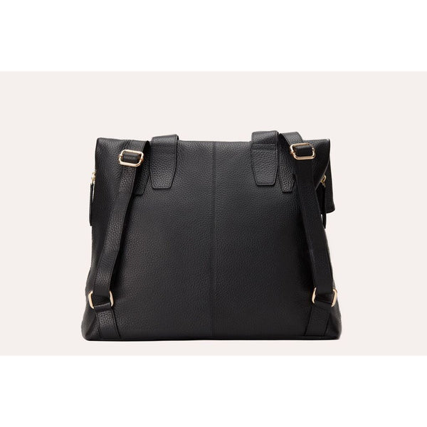 Kiko Leather Fold N Go Backpack | Black