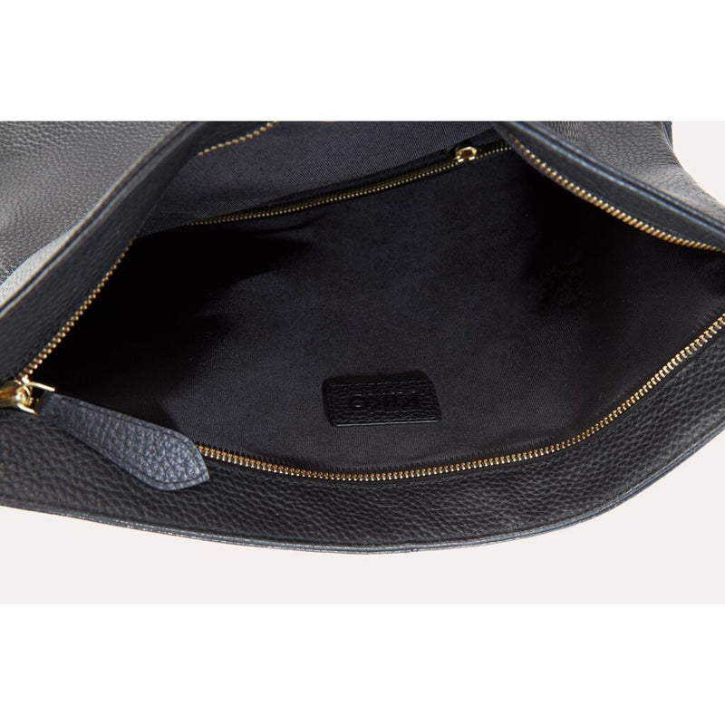 Kiko Leather Fold N Go Backpack | Black