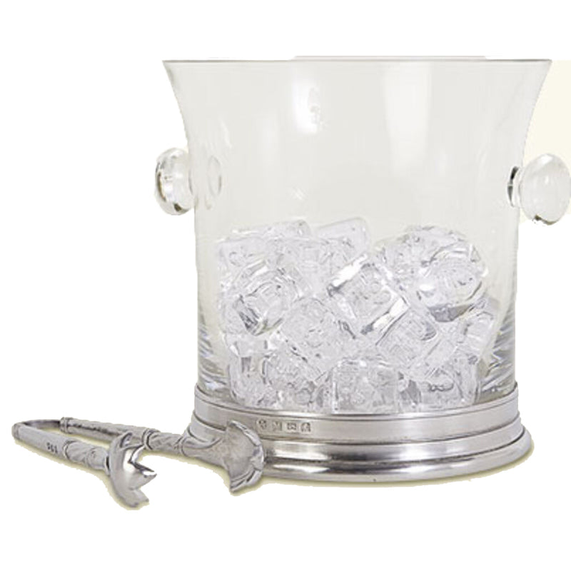 Match Crystal Ice Bucket with Handles And Tongs Set