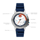 Columbia Collegiate Peak Patrol Auburn Tigers Men's Analog Watch | Blue Silicone Strap