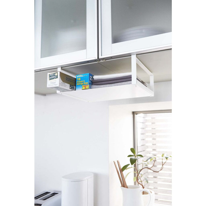 Yamazaki Plate Under Shelf Storage Rack | White