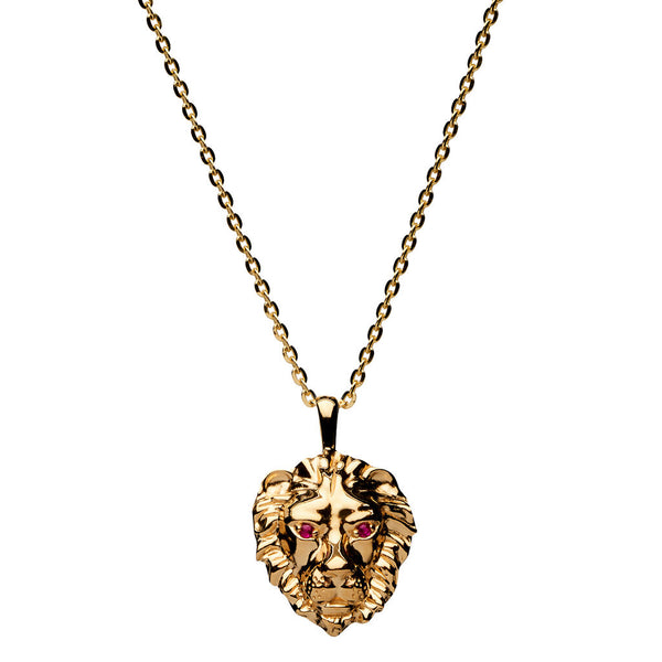 Awe Inspired Lion Charm Necklace | Standard Cable Chain