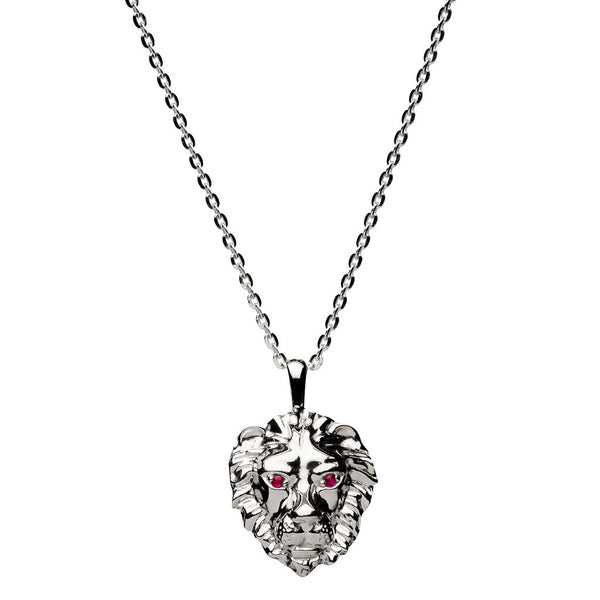 Awe Inspired Lion Charm Necklace | Standard Cable Chain