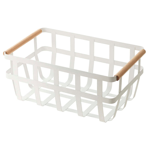 Yamazaki Tosca Dual-Handle Storage Basket - White
