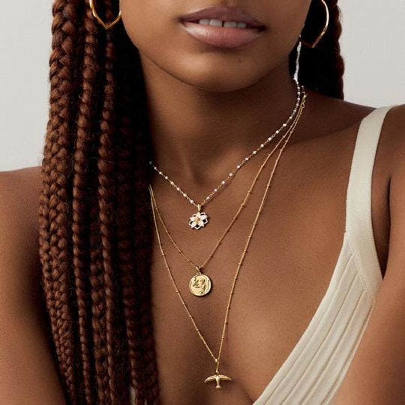 Awe Inspired Magnolia Charm Necklace | Cable Chain