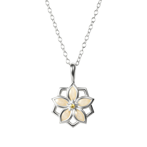 Awe Inspired Magnolia Charm Necklace | Cable Chain