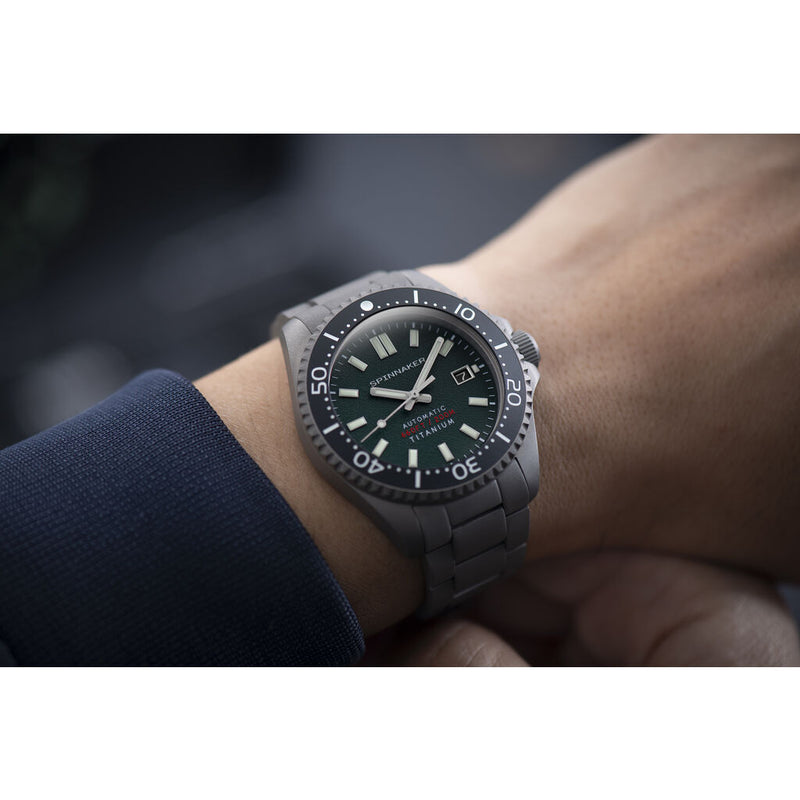 Spinnaker Tesei - Titanium SP-5084-33 Automatic Watch | Green/Titanium 