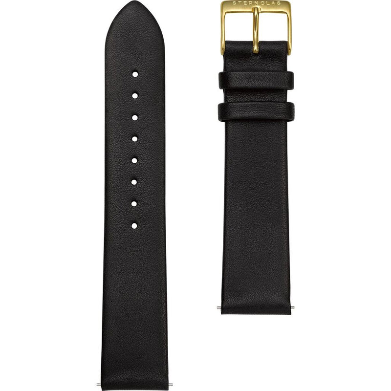 Sternglas Premium Leather Strap 20mm | Black Gold