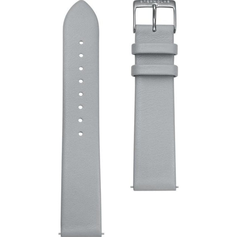 Sternglas Premium Leather Strap 20mm | Grey Silver