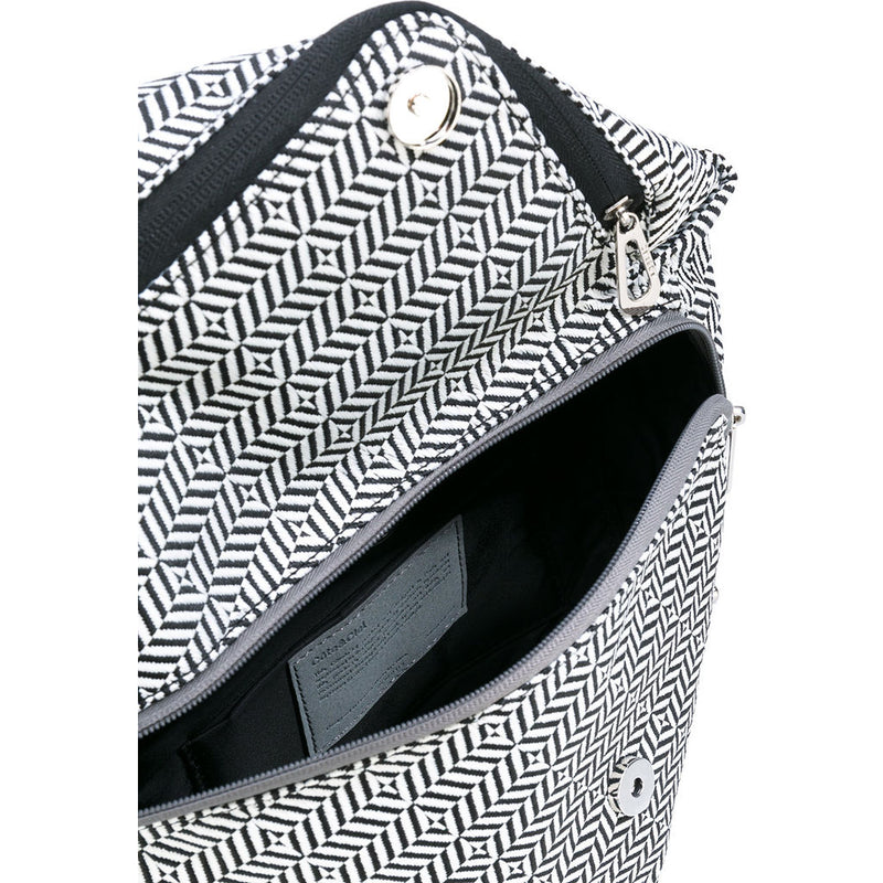 Cote&Ciel Aude Optical Woven Herringbone Sling Bag  | Black/White 28375