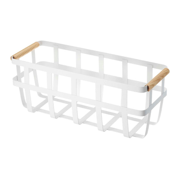 Yamazaki Tosca Slim Storage Basket - White