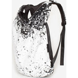 Cote&Ciel Timsah Printed Alias Cowhide Leather Backpack | White/Black