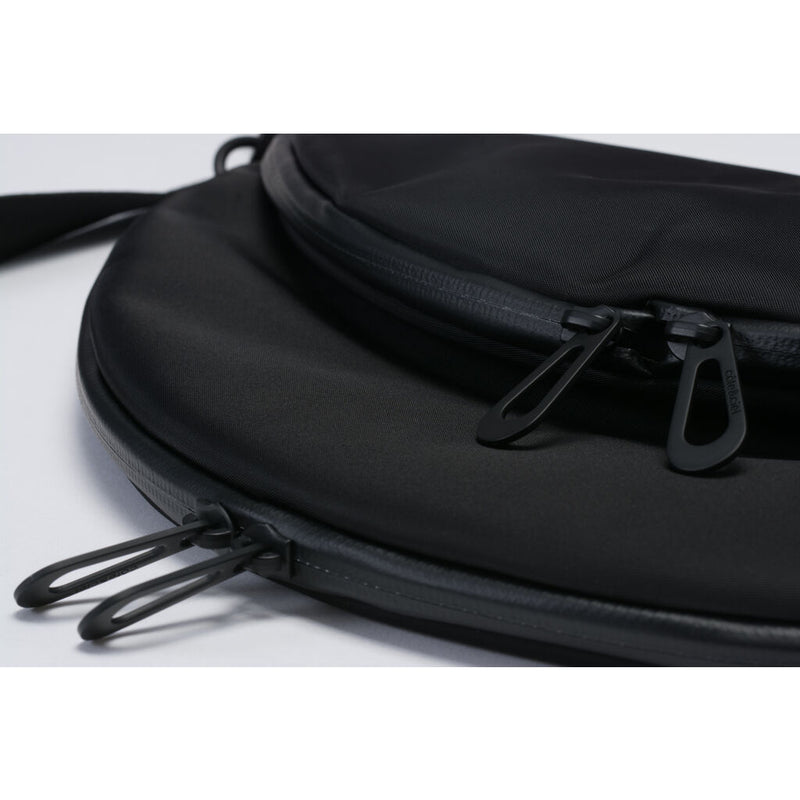 Cote & Ciel Hala S Sleek Nylon Crossbody Bag | Black/Yellow