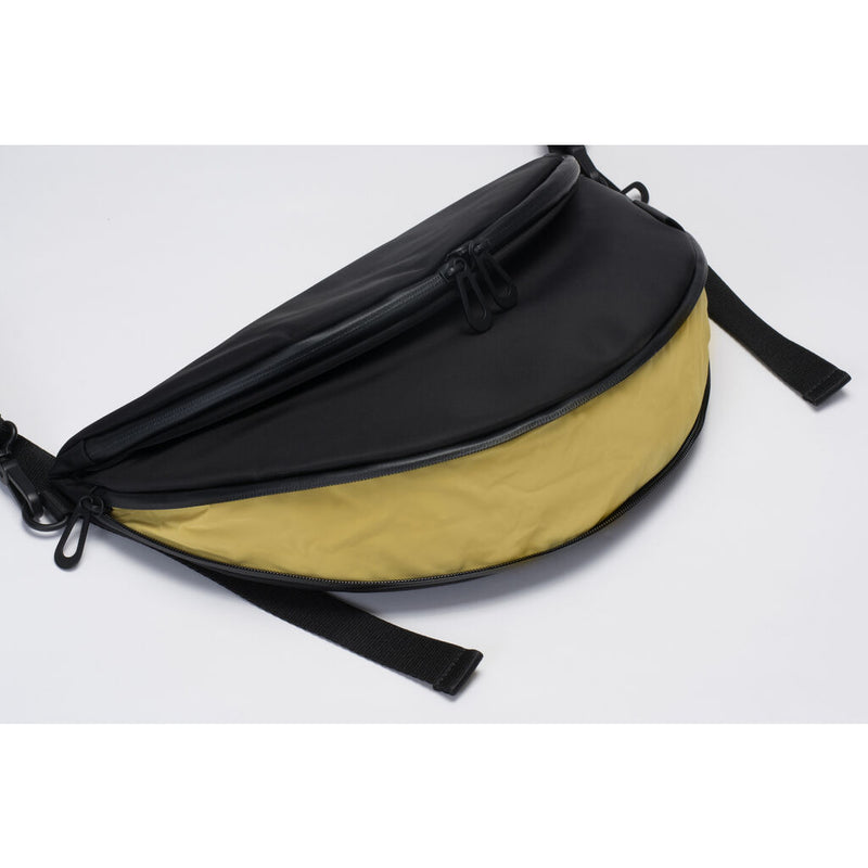 Cote & Ciel Hala S Sleek Nylon Crossbody Bag | Black/Yellow