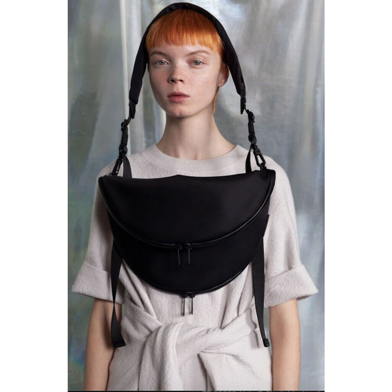 Cote & Ciel Hala S Sleek Nylon Crossbody Bag | Black/Yellow