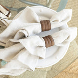 Moore & Giles Leather Napkin Rings Baldwin Oak | Set of 4