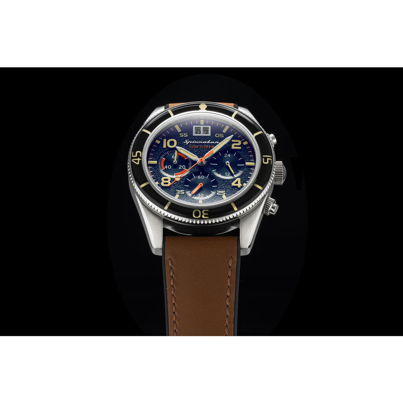 Spinnaker Fleuss Chrono SP-5085-02 Quartz Watch | Blue/Tan