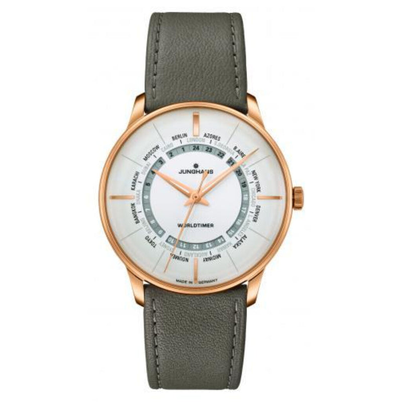 Junghans  Meister Worldtimer Watch | Leather Strap 027/5012.02